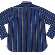 Load image into Gallery viewer, Sugar Cane Men&#39;s Indigo Vertical Multi-Stripe Long-Sleeve Work Shirt - Fiction Romance Collection - 100% Cotton, Inspired by Traditional Japanese Kimono Fabric, Made in Japan (SC29592 421A Navy)
