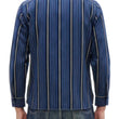Load image into Gallery viewer, Sugar Cane Men&#39;s Indigo Vertical Multi-Stripe Long-Sleeve Work Shirt - Fiction Romance Collection - 100% Cotton, Inspired by Traditional Japanese Kimono Fabric, Made in Japan (SC29592 421A Navy)

