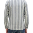 Load image into Gallery viewer, Sugar Cane Men&#39;s Indigo Vertical Multi-Stripe Long-Sleeve Work Shirt - Fiction Romance Collection - 100% Cotton, Inspired by Traditional Japanese Kimono Fabric, Made in Japan (SC29592 401A Off White)
