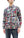 Sugar Cane Men's Long Sleeve Patchwork Madras Button-Down Shirt, Lightweight 100% Cotton Plaid, Made in Japan (SC29736 128 Navy Tone)