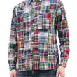 Load image into Gallery viewer, Sugar Cane Men's Long Sleeve Patchwork Madras Button-Down Shirt, Lightweight 100% Cotton Plaid, Made in Japan (SC29736 128 Navy Tone)
