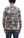 Sugar Cane Men's Long Sleeve Patchwork Madras Button-Down Shirt, Lightweight 100% Cotton Plaid, Made in Japan (SC29736 128 Navy Tone)