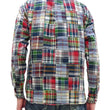 Load image into Gallery viewer, Sugar Cane Men's Long Sleeve Patchwork Madras Button-Down Shirt, Lightweight 100% Cotton Plaid, Made in Japan (SC29736 128 Navy Tone)

