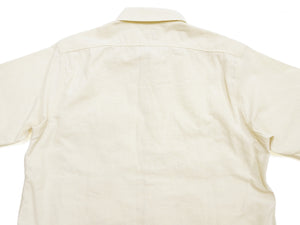 Sugar Cane Ecru Chambray Shirt Men's Casual Short Sleeve Plain Button Up Work Shirt SC37942 401 Ecru One Wash
