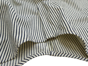 Sugar Cane Hickory Stripe Work Shirt - Men's Casual Short Sleeve Button Up Shirt SC37944 105 Off-White
