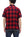 Sugar Cane Rayon Ombre Plaid Shirt Men's Oversized Fit Resort Collar Short Sleeve Casual Button Up Shirt SC39297 165 Red/Navy