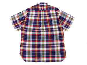 Sugar Cane Madras Shirt Men's Casual Button-Down Collar Short Sleeve Plaid Button Up Shirt SC39299 165 RED