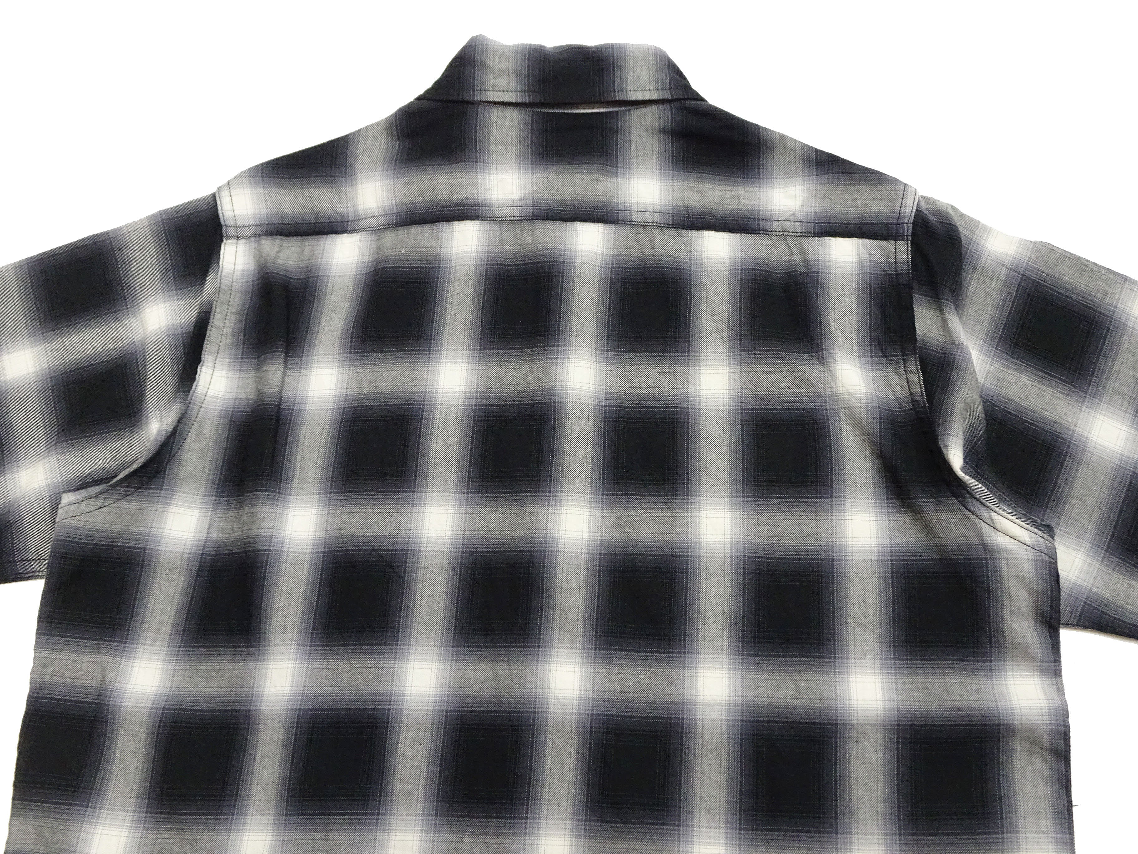 Sugar Cane Ombre Plaid Work Shirt Men's Casual Vintage-Style Short