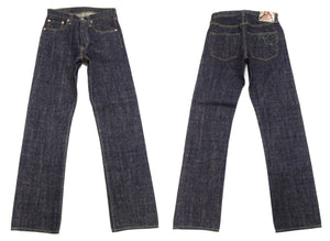 Sugar Cane Jeans SC40301 Men's 14 oz. Sugar Cane Fiber Denim Jeans Lot. 301 Regular Straight Fit Okinawan Ryukyu Indigo Denim Pants