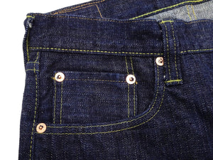 Sugar Cane Men's 14oz. Hawaiian Indigo Sugarcane Fiber Selvedge Denim Jeans Classic Regular Straight Button Fly (SC40401 One-Wash)