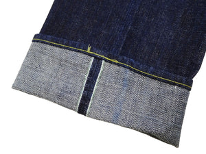 Sugar Cane Men's 14oz. Hawaiian Indigo Sugarcane Fiber Selvedge Denim Jeans Classic Regular Straight Button Fly (SC40401 One-Wash)