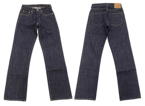Sugar Cane Jeans SC41947 Men's Classic Straight Fit One-Washed 14.25 oz. Deep Indigo Denim Pants 1947 Model