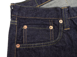 Sugar Cane Jeans SC41947 Men's Classic Straight Fit One-Washed 14.25 oz. Deep Indigo Denim Pants 1947 Model