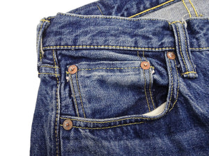 Sugar Cane Jeans SC41947SW Men's Regular Straight Fit Pre-Aged Jeans 14.25 oz. Indigo Faded Denim Pants 1947 Model (Length 32)
