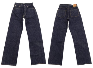 Sugar Cane Men's 13oz Selvedge Denim Baggy Jeans - 1930s "Waist Overalls" Inspired Wide Straight Fit, Button Fly, Made in Japan (SC42025 421A One-Wash)