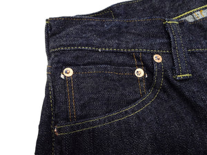 Sugar Cane Men's 13oz Selvedge Denim Baggy Jeans - 1930s "Waist Overalls" Inspired Wide Straight Fit, Button Fly, Made in Japan (SC42025 421A One-Wash)