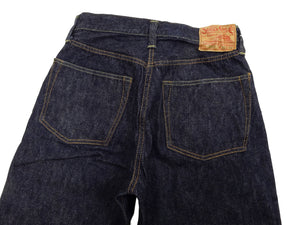 Sugar Cane Men's 13oz Selvedge Denim Baggy Jeans - 1930s "Waist Overalls" Inspired Wide Straight Fit, Button Fly, Made in Japan (SC42025 421A One-Wash)