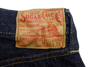 Sugar Cane Men's 13oz Selvedge Denim Baggy Jeans - 1930s "Waist Overalls" Inspired Wide Straight Fit, Button Fly, Made in Japan (SC42025 421A One-Wash)
