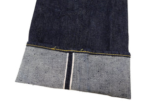 Sugar Cane Men's 13oz Selvedge Denim Baggy Jeans - 1930s "Waist Overalls" Inspired Wide Straight Fit, Button Fly, Made in Japan (SC42025 421A One-Wash)