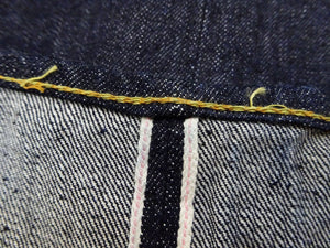 Sugar Cane Men's 13oz Selvedge Denim Baggy Jeans - 1930s "Waist Overalls" Inspired Wide Straight Fit, Button Fly, Made in Japan (SC42025 421A One-Wash)