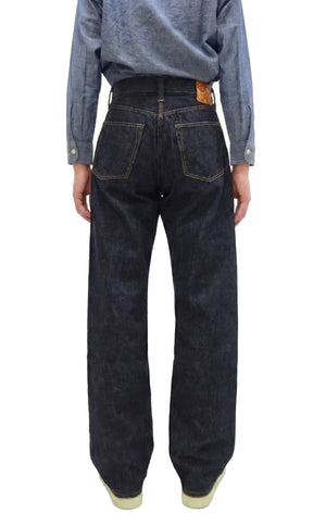 Sugar Cane Men's 13oz Selvedge Denim Baggy Jeans - 1930s "Waist Overalls" Inspired Wide Straight Fit, Button Fly, Made in Japan (SC42025 421A One-Wash)