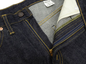 Sugar Cane Men's 14oz Denim Boot-Cut Jeans - Mid-Rise, Zip Fly, 1971-Spec Fabric x 1979-Style Silhouette - Made in Japan (SC42321 Indigo One Wash)