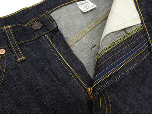Sugar Cane Men's 14oz Denim Boot-Cut Jeans - Mid-Rise, Zip Fly, 1971-Spec Fabric x 1979-Style Silhouette - Made in Japan (SC42321 Indigo One Wash)