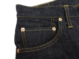 Sugar Cane Men's 14oz Denim Boot-Cut Jeans - Mid-Rise, Zip Fly, 1971-Spec Fabric x 1979-Style Silhouette - Made in Japan (SC42321 Indigo One Wash)