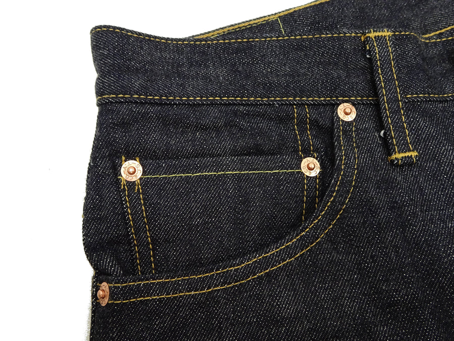 Sugar Cane Men's 14oz Denim Boot-Cut Jeans - Mid-Rise, Zip Fly, 1971-Spec Fabric x 1979-Style Silhouette - Made in Japan (SC42321 Indigo One Wash)