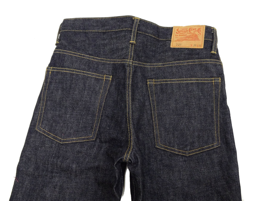 Sugar Cane Men's 14oz Denim Boot-Cut Jeans - Mid-Rise, Zip Fly, 1971-Spec Fabric x 1979-Style Silhouette - Made in Japan (SC42321 Indigo One Wash)