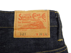Sugar Cane Men's 14oz Denim Boot-Cut Jeans - Mid-Rise, Zip Fly, 1971-Spec Fabric x 1979-Style Silhouette - Made in Japan (SC42321 Indigo One Wash)