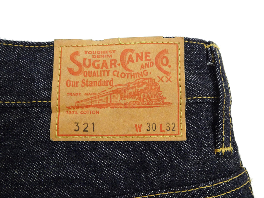 Sugar Cane Men's 14oz Denim Boot-Cut Jeans - Mid-Rise, Zip Fly, 1971-Spec Fabric x 1979-Style Silhouette - Made in Japan (SC42321 Indigo One Wash)