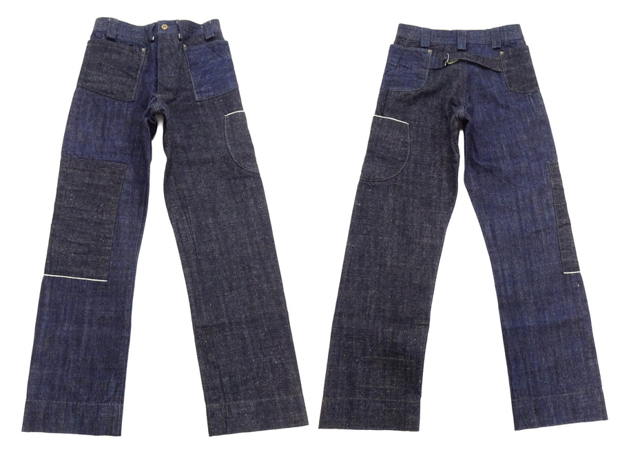 Mister Freedom x Sugar Cane MFSC 7161 Utility Trousers - Men's Okinawa x Hawaii Mixed-Panel 14oz Selvedge Denim Work Pants, Made in Japan (SC42601 One-Wash)