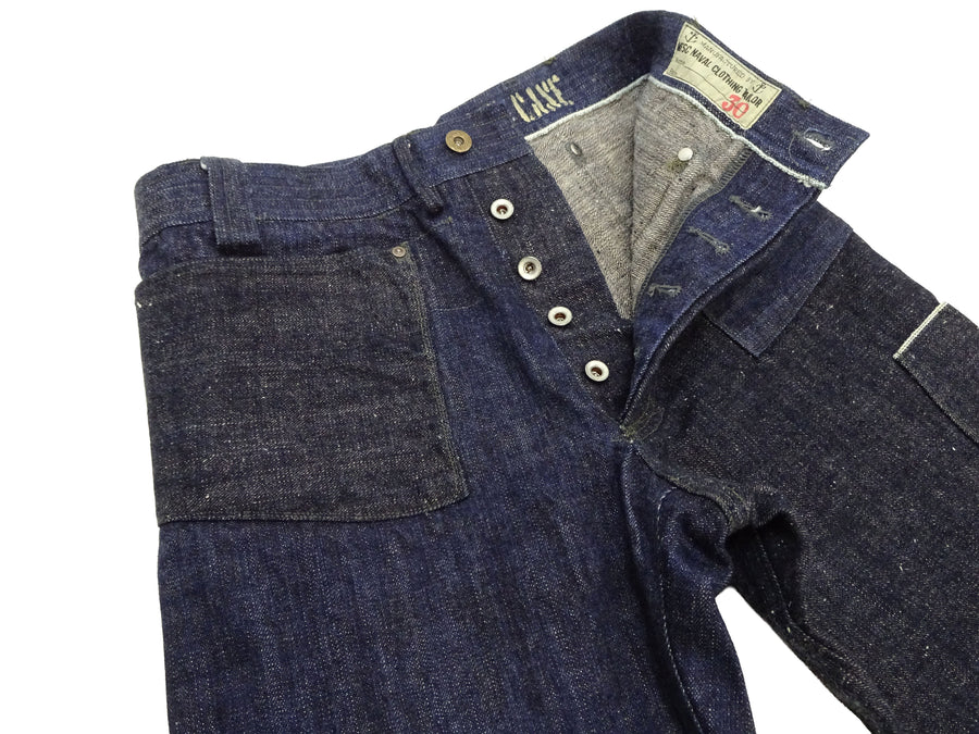 Mister Freedom x Sugar Cane MFSC 7161 Utility Trousers - Men's Okinawa x Hawaii Mixed-Panel 14oz Selvedge Denim Work Pants, Made in Japan (SC42601 One-Wash)