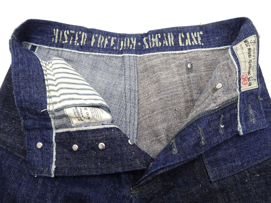 Mister Freedom x Sugar Cane MFSC 7161 Utility Trousers - Men's Okinawa x Hawaii Mixed-Panel 14oz Selvedge Denim Work Pants, Made in Japan (SC42601 One-Wash)