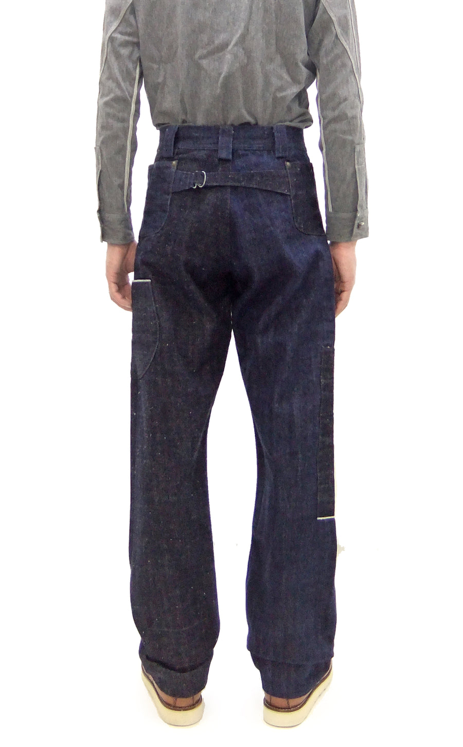 Mister Freedom x Sugar Cane MFSC 7161 Utility Trousers - Men's Okinawa x Hawaii Mixed-Panel 14oz Selvedge Denim Work Pants, Made in Japan (SC42601 One-Wash)