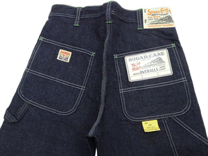 Sugar Cane Men's 11oz Blue Denim Work Shorts - High-Rise Relaxed Straight Fit Knee-Length Button-Fly Shorts - Made in Japan (SC52565 421A One-Wash)