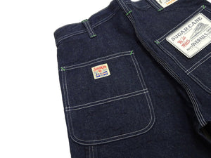 Sugar Cane Men's 11oz Blue Denim Work Shorts - High-Rise Relaxed Straight Fit Knee-Length Button-Fly Shorts - Made in Japan (SC52565 421A One-Wash)