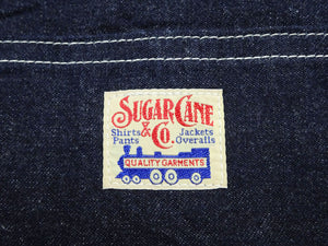 Sugar Cane Men's 11oz Blue Denim Work Shorts - High-Rise Relaxed Straight Fit Knee-Length Button-Fly Shorts - Made in Japan (SC52565 421A One-Wash)
