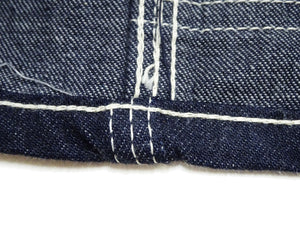 Sugar Cane Men's 11oz Blue Denim Work Shorts - High-Rise Relaxed Straight Fit Knee-Length Button-Fly Shorts - Made in Japan (SC52565 421A One-Wash)