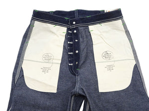 Sugar Cane Men's 11oz Blue Denim Work Shorts - High-Rise Relaxed Straight Fit Knee-Length Button-Fly Shorts - Made in Japan (SC52565 421A One-Wash)