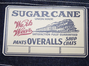 Sugar Cane Men's 11oz Blue Denim Work Shorts - High-Rise Relaxed Straight Fit Knee-Length Button-Fly Shorts - Made in Japan (SC52565 421A One-Wash)