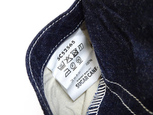 Sugar Cane Men's 11oz Blue Denim Work Shorts - High-Rise Relaxed Straight Fit Knee-Length Button-Fly Shorts - Made in Japan (SC52565 421A One-Wash)