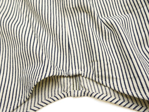 Sugar Cane Men's Hickory Stripe Work Shirt, Heavyweight Cotton Long-Sleeve Button-Up Shirt, Made in Japan (SC27853 105 Off-White)