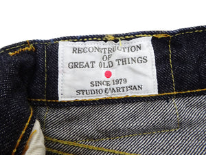 Studio D'artisan Jeans Men's Regular Straight Fit Button-Fly 15oz. Jpanese Selvedge Denim Jean Pants SDA SD-101 One-Wash