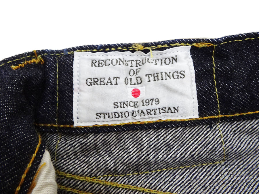 Studio D'artisan Jeans Men's Regular Straight Fit Button-Fly 15oz. Jpanese Selvedge Denim Jean Pants SDA SD-101 One-Wash