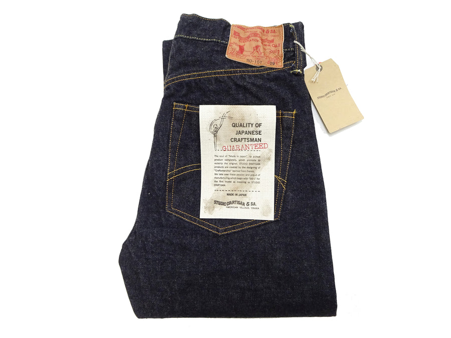 Studio D'artisan Jeans Men's Regular Straight Fit Button-Fly 15oz. Jpanese Selvedge Denim Jean Pants SDA SD-101 One-Wash