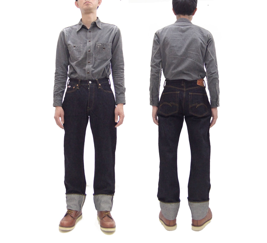 Studio D'artisan Jeans Men's Regular Straight Fit Button-Fly 15oz. Jpanese Selvedge Denim Jean Pants SDA SD-101 One-Wash