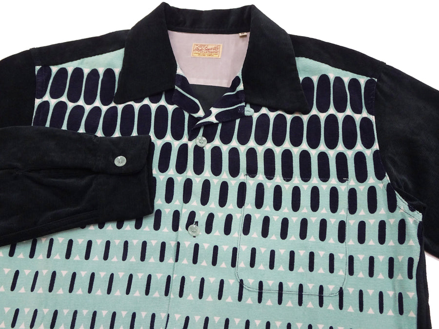 Style Eyes Corduroy Sport Shirt Men's 1950s Style Long Sleeve 