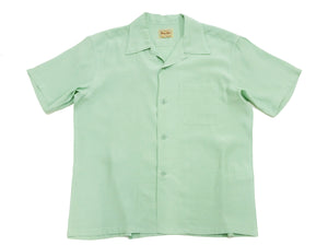 Style Eyes Plain Rayon Bowling Shirt Men's 1950s Style Short Sleeve Solid Color Button Up Shirt SE39055 141 Faded-Mint-Green